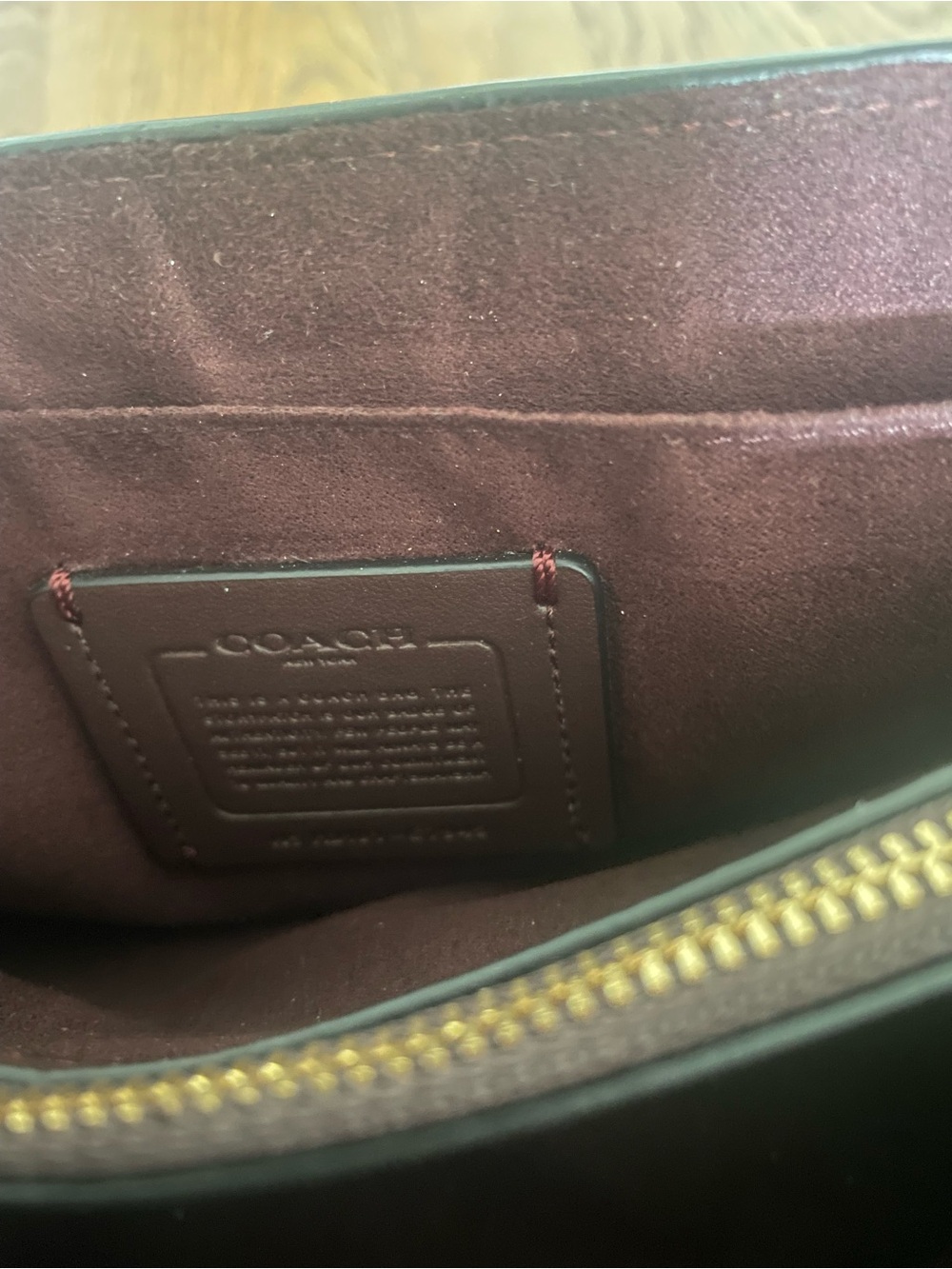 Coach Tammie Black Pebbled Leather Crossbody with Gold Chain. - Picture 6 of 6